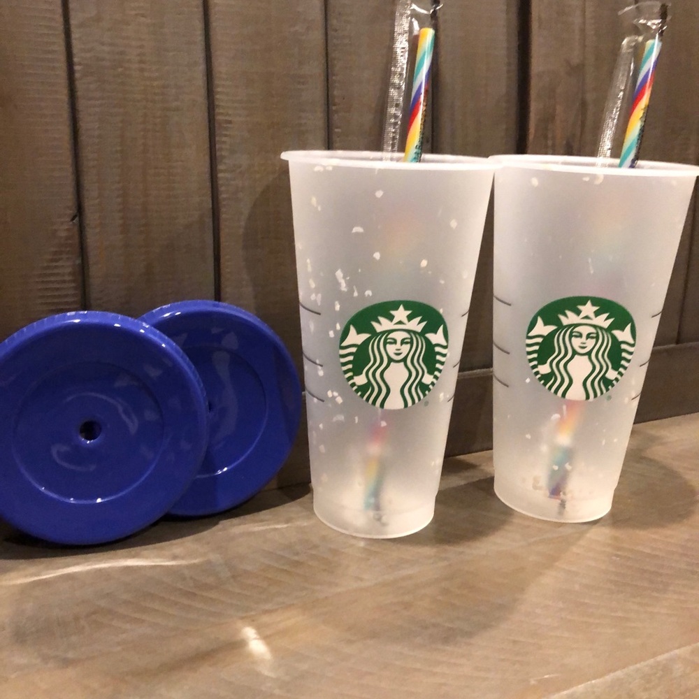 Starbucks color changing confetti cups